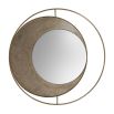 Antique gold retro wall mirror in moon eclipse shape