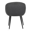 curvaceous and dark grey upholstered dining chair 