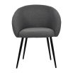 curvaceous and dark grey upholstered dining chair 
