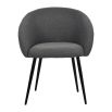 curvaceous and dark grey upholstered dining chair 
