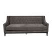 Luxury grey sofa with deep studding details and curved arms