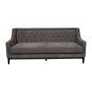 Luxury grey sofa with deep studding details and curved arms