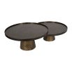 Gorgeous set of two layered, textured bronze coffee tables