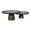 Gorgeous set of two layered, textured bronze coffee tables