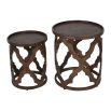 Gorgeous Balearic-style nesting side tables with intricate pattern bases