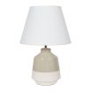 glazed ceramic side lamp with clean finish and neutral tones