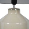 glazed ceramic side lamp with clean finish and neutral tones