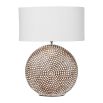 textured round lamp in natural brown tones
