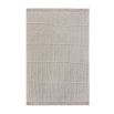 Refreshing rug with tufted line design and fringe detail