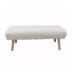 Scandinavian appeal stool with line pattern and soft cream upholstery