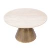 Coffee table with brass base and circular stone top