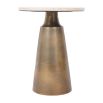 Brass side table with circular stone top