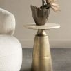 Brass side table with circular stone top