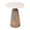 Brass side table with circular stone top