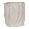 Elegant wave textured vase in natural cream finish