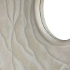 Wide ripple framed mirror in textured cream finish
