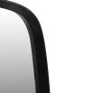 Black graphite textured mirror with soft curves