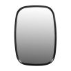 Black graphite textured mirror with soft curves