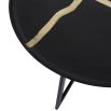 Round tray top coffee tables with gold painted embellishment 