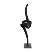 Curved and twisted sculpture in matte black