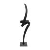 Curved and twisted sculpture in matte black