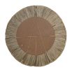 Black geometric shaped seagrass mirror