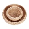 Set of two woven rattan baskets