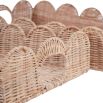 Set of 2 rattan trays with scallop sides