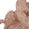 Set of 2 rattan trays with scallop sides