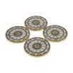 Grey patterned coasters with brass edges