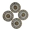 Grey patterned coasters with brass edges