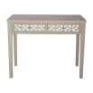 Console table with two frieze drawers with mirror glass and intricate wood design details
