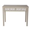 Console table with two frieze drawers with mirror glass and intricate wood design details
