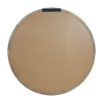 Medium circular wall mirror framed in oak wood