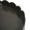 Round tray with scalloped edge in olive finish