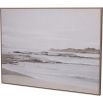 Textured canvas of a blurred coastal landscape