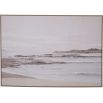 Textured canvas of a blurred coastal landscape