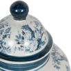 Elegant blue patterned jar with lid