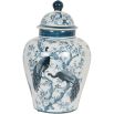 Elegant blue patterned jar with lid