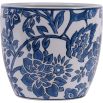 Floral blue and white porcelain planter