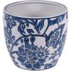 Floral blue and white porcelain planter
