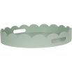 Pale green, scalloped edge tray with matte finish