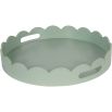 Pale green, scalloped edge tray with matte finish