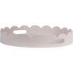 Pale pink, scalloped edge tray with laquer finish