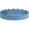 Blue, scalloped edge tray with laquer finish