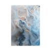 Marble effect wall art with blue yellow and grey tones