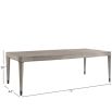 Wooden grey dining table with gracefully curved top