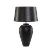 Urn shaped matte black aluminium table lamp