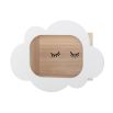 Adorable white wooden display box wall hanging with a cloud and eyelash design