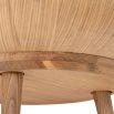 A gorgeous Nordic-inspired round oak coffee table with a removable top